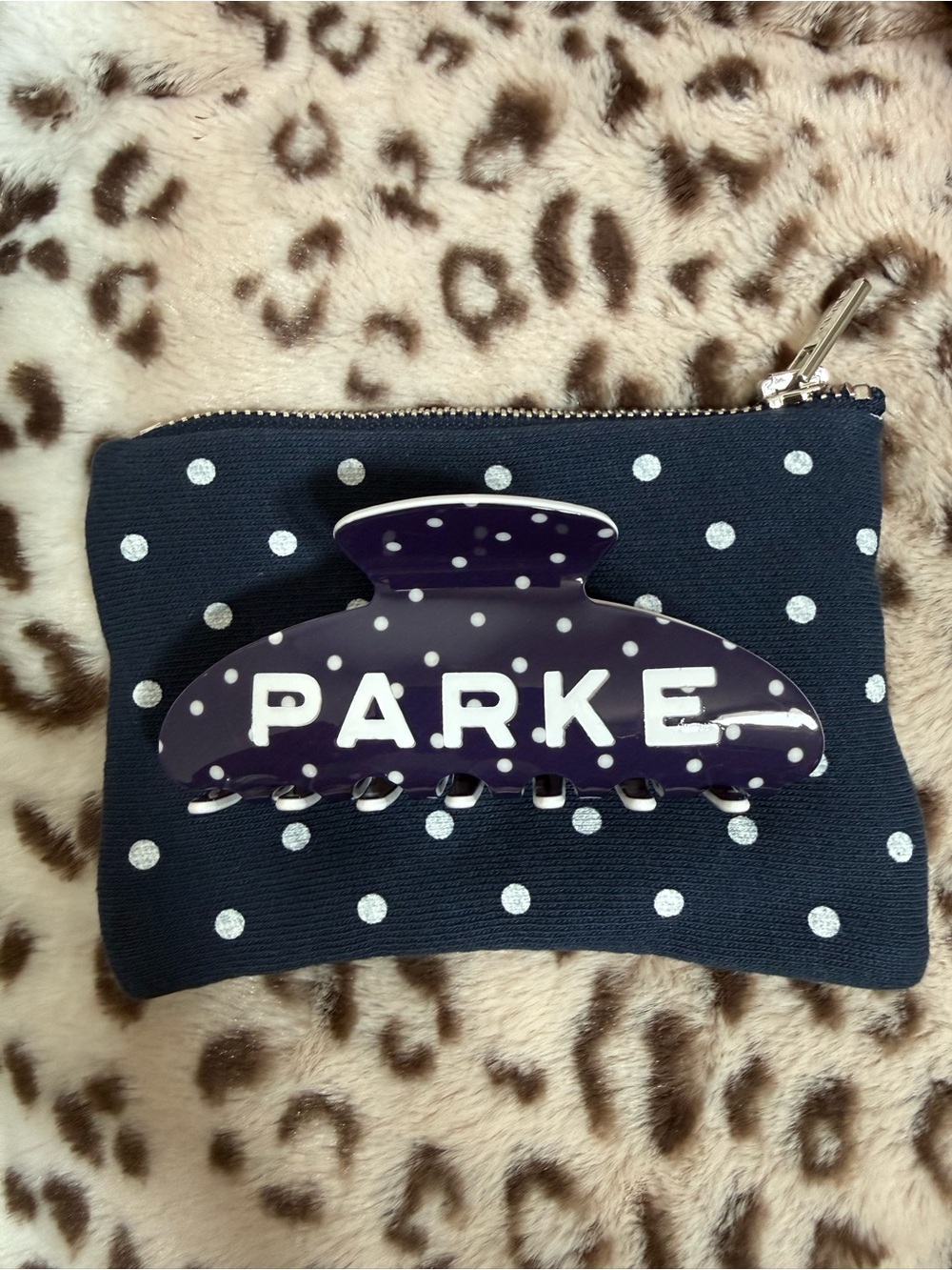 PARKE Navy Polka Dot Clip